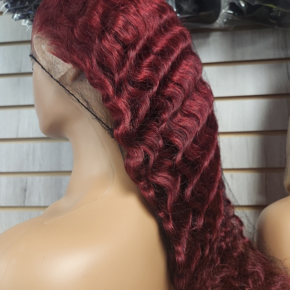 4x4 Lace Closure Kinky Curly 200% Density Human Hair Wigs, 22Inch, Transparent Lace, PrePlucked, No Shedding, Brazilian Hair, Small Knots, Unisex Adult, Deep Curly, With Curtain Bangs, Ready To Wear